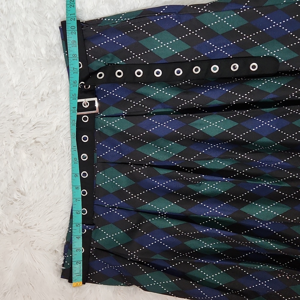 Hot Topic Argyle Pleated Schoolgirl Skirt. - Picture 7 of 9